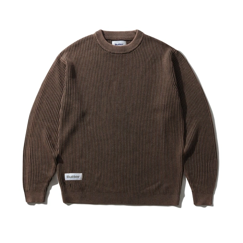Butter Goods - Bleach Knitted Sweater Pull Over Knit Brown Buttergoods Jumper