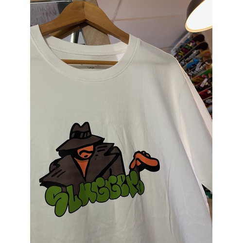 Slugger Gangster Print tee white T-Shirt [Size: L]