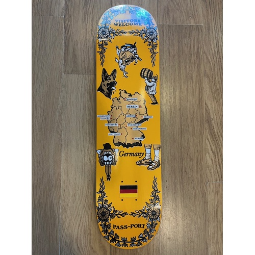 Passport Skateboards tea towel series Germany 7.875 orange 
