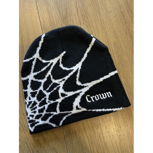 Crown Beanie Web Embroided logo Black / White