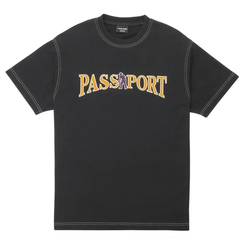 Pass Port - Official Contrast Tee Washed Black Pass~Port Passport T-shirt