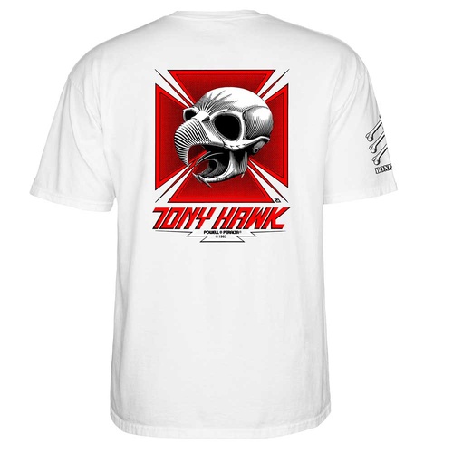 POWELL PERALTA Bones Brigade TEE Tony Hawk T-SHIRT White SKATE SKATEBOARD