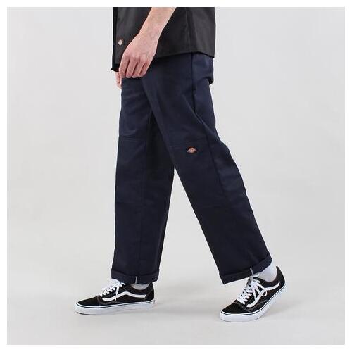 DICKIES Loose Fit Double Knee 85283 Straight Leg Twill Work Pants NAVY [Size: 32]