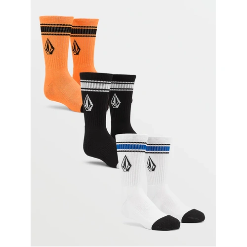 VOLCOM WHITE CREW SOCKS FULL STONE SOCK MULTIPACK