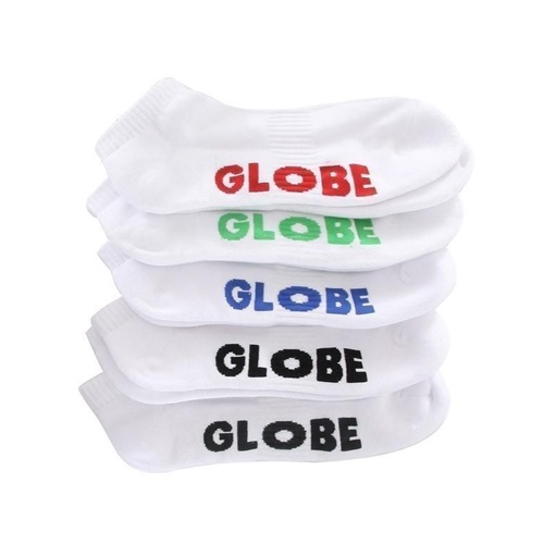 GLOBE STEALTH SOCKS 5 PACK ANKLE BLACK WHITE SKATEBOARD SURF MENS SIZE