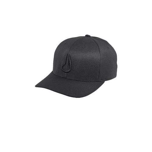 New Nixon Men's Deep Down Ff Athletic Cap BLACK FREE POST HATS CAP'S NEW [SIZE: S/M] [style: ALL BLACK - FLEXFIT]