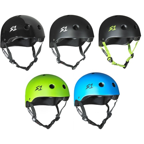 S1 S-ONE LIFER HELMET SKATE SKATEBOARD HELMET BICYCLE CERTIFIED AUST FREE POST [Helmet Colour: MATTE BLACK/GREEN] [Size: XS]
