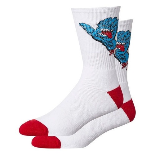 SANTA CRUZ SOCKS SHAKKA 2 PACK WHITE MENS 7 - 11 