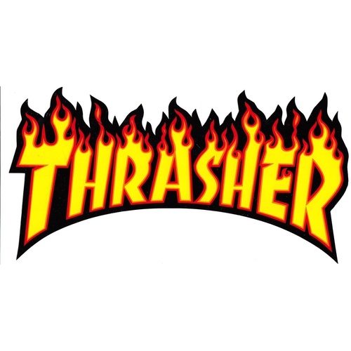 THRASHER SKATEBOARD MAGAZINE FLAME STICKER YELLOW STICKER 6"